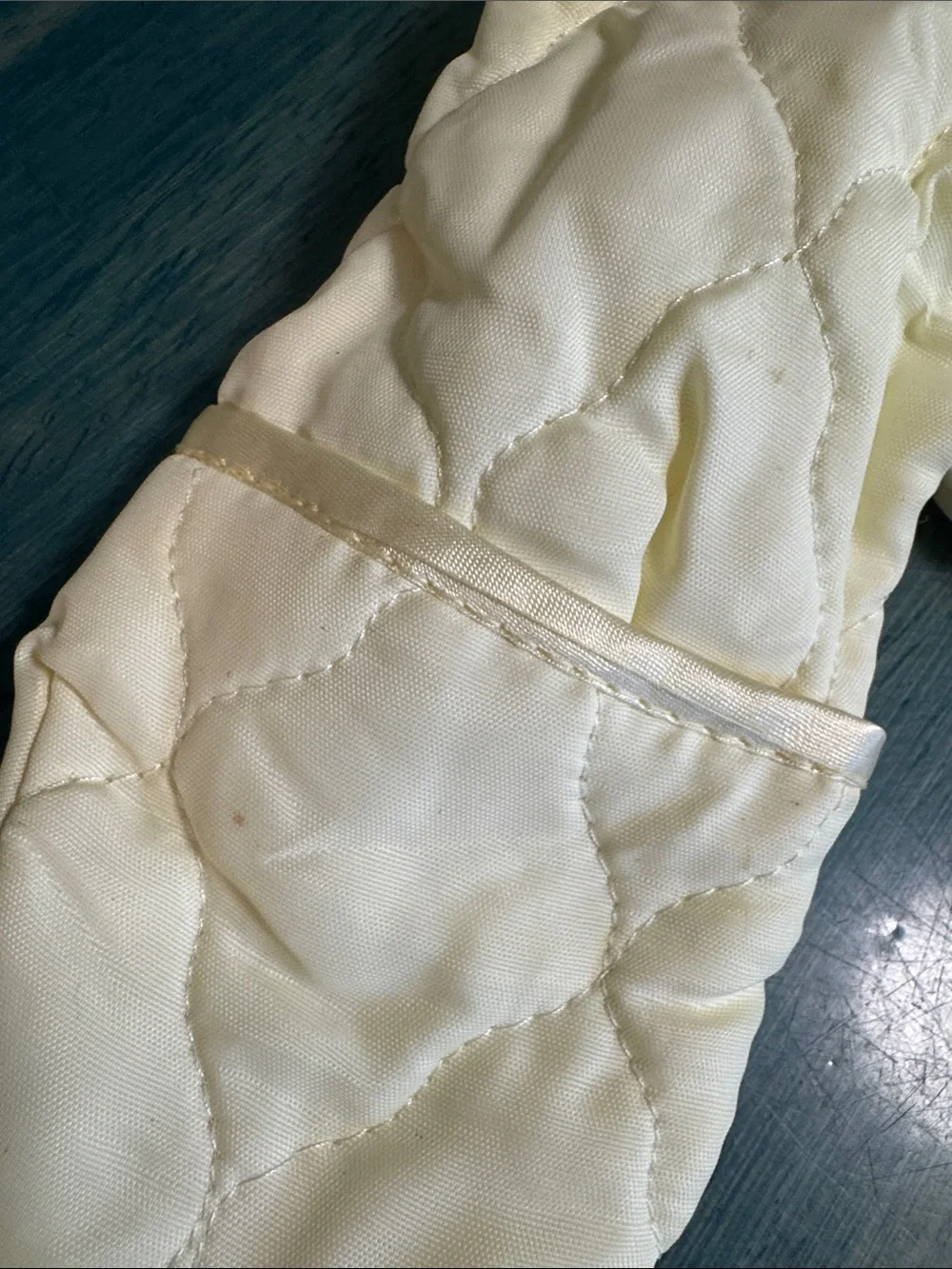 Vintage Cream Quilted Baby Jacket and swaddle